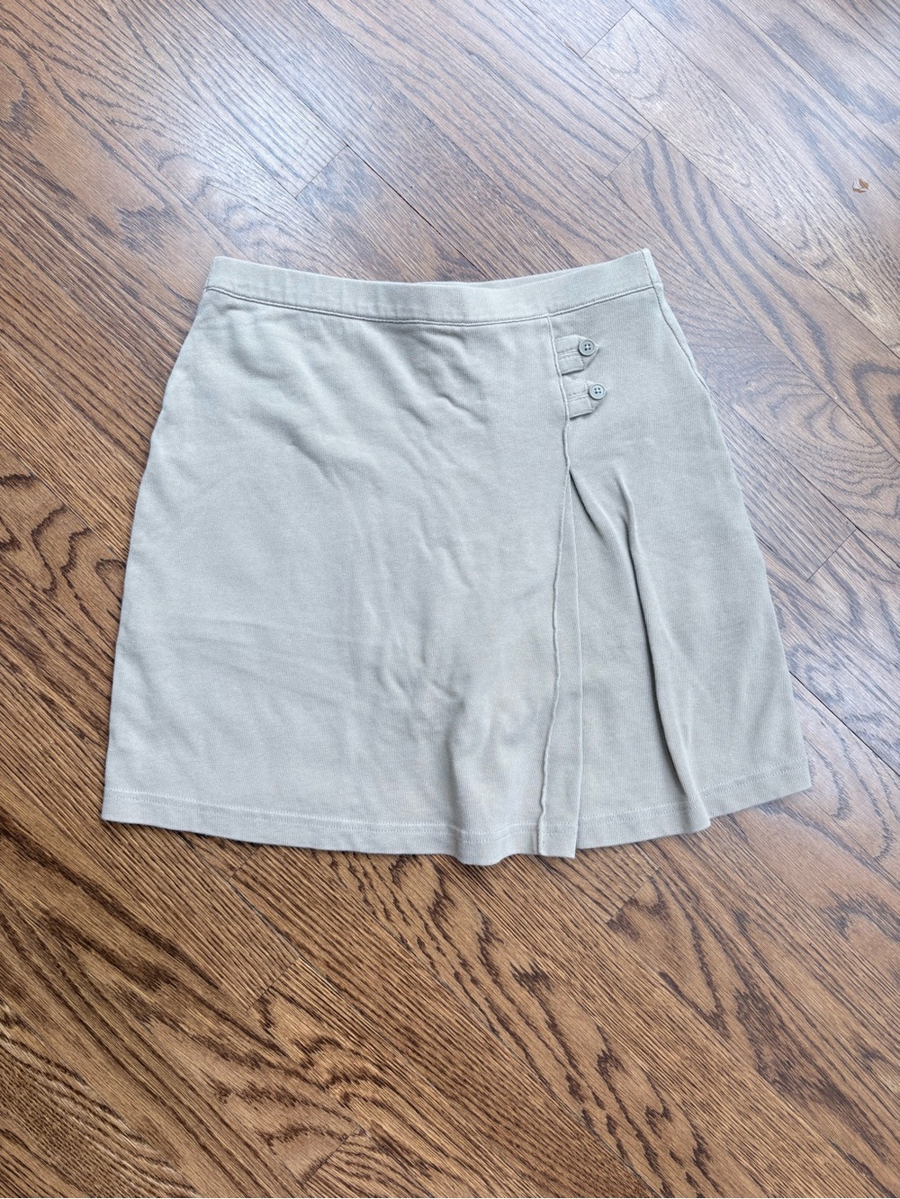 Lands' End Light Khaki Pleated Side-Button Skort